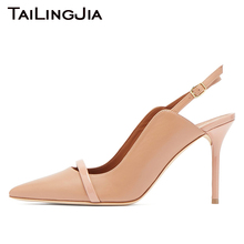 Pointed Toe High Heel Pink Woman Pumps Slingback Brand Women Shoes With Buckle 9 CM Plus Size Free Shipping Wholesale 2019 Hot 2024 - buy cheap