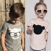 Camiseta de algodão para bebês, crianças, meninos e meninas, roupas para o verão, camisetas com animais, manga curta, roupas casuais 2024 - compre barato