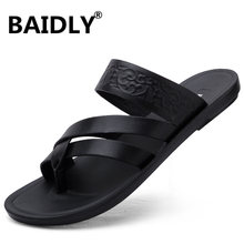 New Fashion Men Sandals Summer Outdoor Leather Sandals Men Breathable Casual Shoes Footwear Flats Sandals 2024 - buy cheap