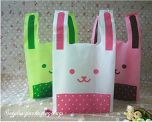 100pcs/lot  18*35cm Supermarket Lovely Long Ears Rabbit Plastic Shopping HandBag ,Jewelry Packaging Bags,Pretty Plastic bags 2024 - buy cheap