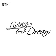QYPF 15.5CM*5.2CM Fun Living The Dream Car Sticker Decal Black Silver Vinyl Car-styling Decoration C15-2409 2024 - buy cheap