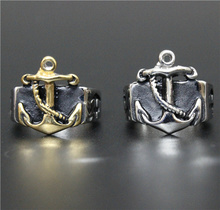 A Pair Golden Fashion Anchor Ring 316L Stainless Steel Top Quality Fashion New Design Biker Style Ring 2024 - buy cheap