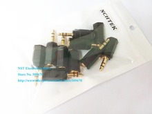 Nchtek adaptador de conversor de áudio fêmea, plugue macho dourado estéreo de 3.5mm para entrada fêmea de 2.5mm, frete grátis/20 peças 2024 - compre barato