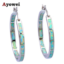High Quality Big Hoop Earrings for Women White Fire Opal Silver Stamped Wholesale Fashion Jewelry Opal Jewelry OES536A 2024 - buy cheap