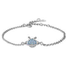 Nuevas pulseras de plata de ley 925 para mujer joyería Simple zirconia azul planeta brazalete señora Día de San Valentín accesorios de moda 2024 - compra barato