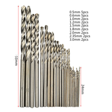 25PCS/SET Straight Shank HSS Twist Drill Bits 0.5-3.0mm for Drilling Copper-iron-aluminum Plate, Acrylic Plate, Wood, Plastic 2024 - buy cheap