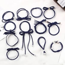 12pcs / set Rubber Hair Accessories Ponytail Holder Headwear Bowknot Hair Ribbon Elastic Hair Bands Hair Ropes 2 Color to Choose 2024 - buy cheap