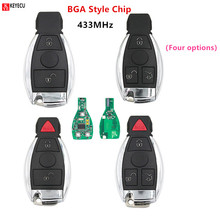 Keyecu-2 botones + 1 botón, 3 botones, 4 botones, control remoto inteligente, Chip de estilo BGA, 433MHz, para Mercedes Benz 2000 + 2024 - compra barato