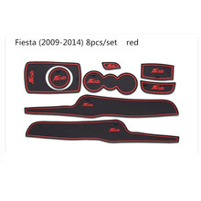 Almofada para porta de carro, tapete de borracha 3d anti-derrapante, interior, copo, almofada, para ford fiesta 2009-2014, acessórios automotivos 2024 - compre barato