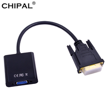 CHIPAL-Adaptador de Cable VGA 24 + 1 25 Pin DVI macho a VGA hembra, convertidor de HDTV para PC, ordenador a pantalla de Monitor, HD 1080P 2024 - compra barato