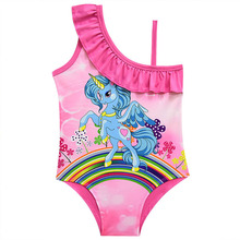 2021 Unicorn Girls Swimsuit One Piece 2-10 Years Children's Swimwear Unicorn Baby Girls Swim Bathing Suit Beachwear G48-CZ893 2024 - buy cheap
