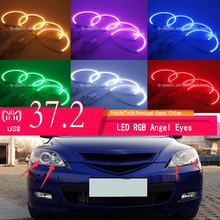 Super bright 7 color RGB LED Angel Eyes Kit with a remote control car styling For Mazda 3 mazda3 2002 - 2007 2024 - buy cheap