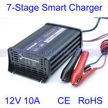 FOXSUR 12V 10A 7-stage smart Lead Acid Battery Charger Car battery charger Aluminum pulse charger AGM GEL EFB Battery Charger 2024 - buy cheap