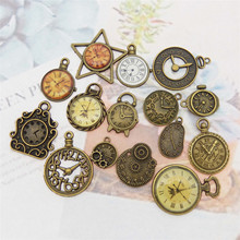 10pcs Random Jewelry Number Geometric DIY Mixed Bohemia Jewelry Gift Bronze Plated Clock Charms Pendant Jewelry Making Diy Charm 2024 - buy cheap