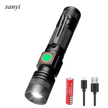 Zoomable LED flashlight Ultra Bright torch T6 Camping light 3 Modes 3800LM Rechargeable Light Torche use 18650 battery 2024 - buy cheap
