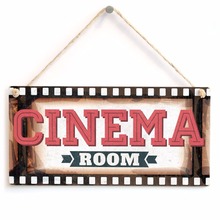 Meijiafei Cinema Room - Film Frame Home Theatre Sign. Gift For Dad, Kids, Man Cave, Den 10"x5" 2024 - buy cheap