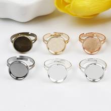 10pcs/20pcs Simple Adjustable Blank Ring Base fit for 12mm Glass Cabochons Cameo Settings Tray DIY Ring Jewelry Findings Making 2024 - buy cheap