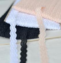 Tecido de renda para artesanato, 5 metros 100% algodão renda guarnição branca pele preta rosa algodão tecido de renda para artesanato/fantasia/vestido costura artesanato 1.3cm de largura 2024 - compre barato