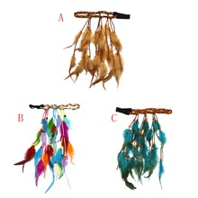 Feather Headdress Bohemian Hippie Headband Resin Beads Fashion Peacock Feather Headband Hair Accessories Jewelry. 2024 - buy cheap