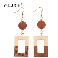 YULUCH Natural African Wood hit color Beautiful Trendy Irregular Round Earrings Best Quanlity Young Wome/Ladies earring Jewelry 2024 - buy cheap