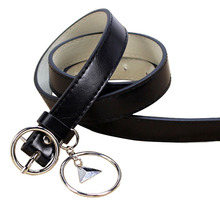 Nuevo cinturón de mujer, anillo redondo de moda, decoración, cinturón de hebilla con aguja de aleación, causal, simple, color sólido, cinturón vaquero para mujer 2024 - compra barato
