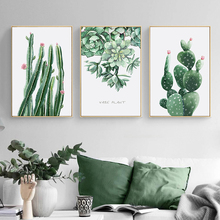 Green Plant Leaf Cactus Modern Canvas Art Print Wall Painting Home Decor Nordic Poster Decorative Wall Pictures for Living Room 2024 - buy cheap