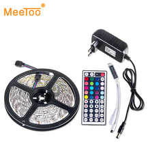 SMD5050 RGB LED Strip Light 5M 10M DC12V Diode Tape LED Ribbon Fita Flexible Waterproof 44keys Controller Adapter LED Strip Set 2024 - buy cheap