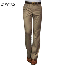 Men's Suit pants New flared pants Male Summer Straight Suit pants British leisure Free hot feet trousers Formal pants For Men 2024 - buy cheap