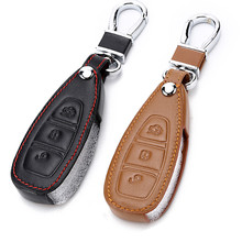 Leather key chain ring cover case holder For Ford Focus 2 3 4 MK2 MK3 MK4 Kuga Edge Mondeo Fusion Ecosport Fiesta 2024 - buy cheap