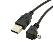 Кабель для зарядки и передачи данных с углом 90 градусов, штекер USB 2,0 на Micro USB, 20 см, 30 см, 1 м, 1 фут, 3 фута, для планшета 2024 - купить недорого