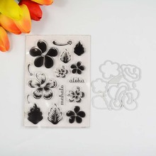 Aloha flower Transparent clear stamp/coordinating die for DIY Scrapbooking/Card Making/Kids Fun Decoration Supplies 2024 - buy cheap