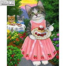 Full Square drill 5D DIY Diamond painting Cats Embroidery Mosaic Cross Stitch Rhinestone decor  HYY 2024 - buy cheap