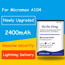Proteção completa e segurança 2400mah a104 bateria para micromax a104 bateria 2024 - compre barato
