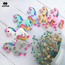 Food Grade Silicone Teethers DIY Animal Unicorn Infant Baby Silicone Chew Charms Cartoon Kids Teething Gift Toddler Toys Pendant 2024 - buy cheap