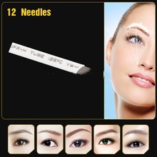 100 pçs/lote lâminas de maquiagem permanente manual sobrancelha microblading tatuagem agulha para 3d bordado manual tatuagem caneta máquina 2024 - compre barato