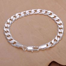 Wholesale High Quality Jewelry Bridal 925 Sterling Silver Christmas Gift 8mm Flat Bracelets For Women Best Gift SMTH246 2024 - buy cheap