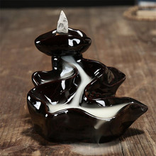 Lotus Ceramic Backflow Incense Burner Home Decor Aromatherapy Censer Concise Handmade Black Incense Stick Holder 2024 - buy cheap