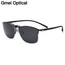 Gmei Optical Men Square Ultralight Titanium Alloy Semi-Rimless Glasses Frame Polarized Clip on Sunglasses S9341 2024 - buy cheap