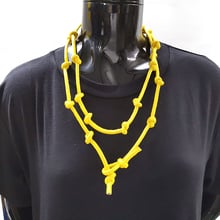 YD & YDBZ-collar de cuero amarillo para mujer, colgante de moda, cadena larga, joyería hecha a mano, Gargantilla gótica Punk, 2019 2024 - compra barato