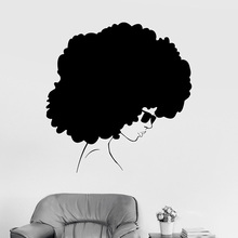 Afro Style Wall Decals Beauty Woman Black Lady Stickers Wall Art Mural Wallpaper Mural Poster Home Decoration Wallpaper H096 2024 - buy cheap