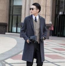 Casaco masculino de lã com gola comprida, jaqueta e casaco de lã fina sem botões, trincheira de inverno moderna para urbanos s-9xl 2024 - compre barato