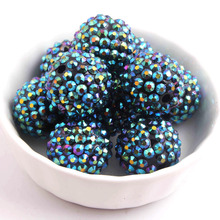 Kwoi vita-bolas de resina de arcoíris para niña, bolas gruesas de 20mm de calidad AAA, 100 Uds./lote, joyería 2024 - compra barato