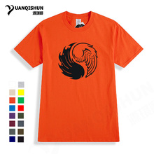 Angel and Devil Wing T-Shirt Yin Yang Tai Chi Design Tshirts 2021 New Fashion Design Cotton O-neck T-shirt Men Women Lovers Tee 2024 - buy cheap