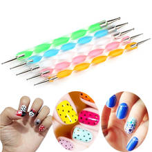 5PCS/set 2way Marbleizing Nail Art Dotting Pen Painting Pen Manicure Tools Nail Art Dotting pen Tool Dot For UV gel 2024 - buy cheap