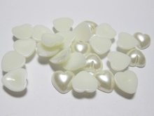 100 Ivory Heart Half Pearl Bead 12mm Flat Back Scrapbook Craft 2024 - buy cheap