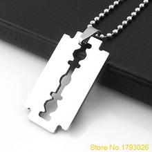 Creative Men's Stainless Steel Razor Pendant Silver Color Ball Blade Chain Necklace Men Jewelry Steel Male Shaver Shape Necklace 2024 - buy cheap
