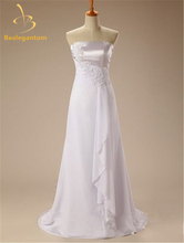 Bealegantom Sexy White Beach Chiffon Wedding Dresses 2019 Appliques Bridal Gowns Vestidos De Novia  In Stock Size 2-16 QA1006 2024 - buy cheap