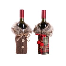 Decoração de mesa para casamento, decoração de mesa para natal, mini casaco de garrafa de vinho, formato de grade 2024 - compre barato