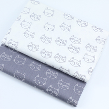 Gray White Cat Cotton Fabric For DIY Patchwork Quilting Tissue Handwork Cloth Sewing Baby Sheets Dress Home Textile Material 2024 - buy cheap