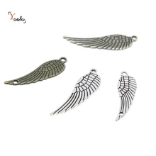 25piece/lot Wings Charms Antiqued silver Tone/Bronze tone angel wings charm pendants 30X9mm 2024 - buy cheap